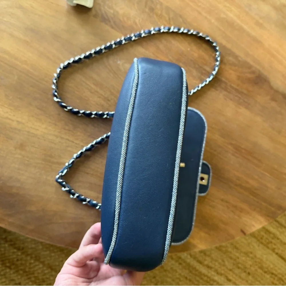 AUTHENTIC Chanel Elementary Chic Lambskin Flap Bag Purse - Picture 6 of 10